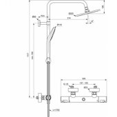 Ceratherm T50 Shower system with exposed thermostatic mixer Chrome