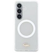 PC/ TPU matinio paviršiaus magnetinis dėklas su auksiniu logotipu Galaxy S26, baltas