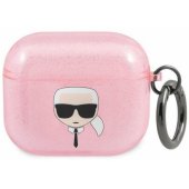 "KLA3UKHGP Karl®s Head Case for AirPods 3" Pink Glitter