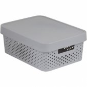Curver INFINITY 11L light grey openwork container with lid