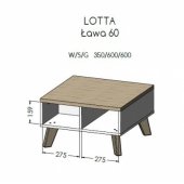 Cama LOTTA 60 coffee table white/ sonoma oak