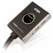 2 prievadų USB DVI/ garso kabelio KVM jungiklis su nuotoliniu prievadu