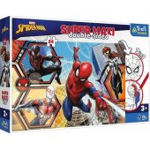 Trefl dvipusė dėlionė, 24 dalys, Super Maxi Spiderman sets out to a