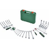 Bosch Powertools Advanced įrankių lagaminas, 132 dalys (žalias, su 2 reversi