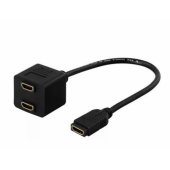 Adapteris 1xHDMI įvestis 2xHDMI išvestys FHD 60Hz 0.1m juodas