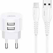 US-T20 2in1 + Micro USB kabelis, baltas