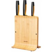 Fiskars 3 peilių rinkinys bambukiniame dėkle 1057553