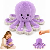 Plush Octopus Plush Toy Cuddly Toy with Elastic Tentacles Purple 30 cm