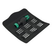 Wera Kraftform Kompakt Vario RA, bit set black/ green, 7-piece, with ra