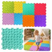 Sensory Path Puzzle Tiles Various Structures Colors 24.5 cm 10 pcs.