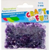 Craft with Fun CF CEKINY TRANSPARENT GUZIK 8MM FIOLET 40/ 400