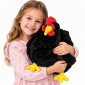 Plush Hen Stuffed Animal Cuddly Toy Soft Fluffy Black 40 cm