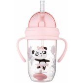Non-spill cup with weighted straw EXOTIC ANIMALS 6m+ 270ml 56/ 606 Pink