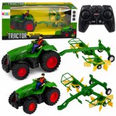 Remote Controlled Farm Tractor with Hay Rake RC Lights 1:24