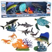 Set of Figures Sea Animals Movable Elements Turtle