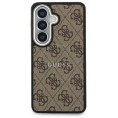 PU odos magnetinis dėklas su auksiniu rėmeliu Galaxy S26 Plus, rudas