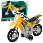 Bekelės motociklas Drive su šviesomis ir garsais, geltonas
