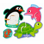 Magnetic Puzzle Sea Animals Fridge Magnets Educational 30 pcs.