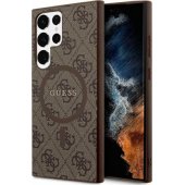 4G Collection Leather Metal Logo MagSafe Case Galaxy S24 Ultra Brown