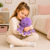 Plush Octopus Plush Toy Cuddly Toy with Elastic Tentacles Purple 30 cm