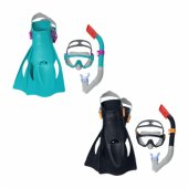 Diving Set Mask, Snorkel, Fins Blue Bestway 25020