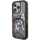 Liquid Glitter Scattered Choupette iPhone 16 Pro Black