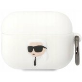 3D Logo NFT Karl Head Silicone Case for Airpods Pro White