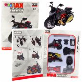 Motorcycle To Assemble Twisting Metal 1:14 DIY Red