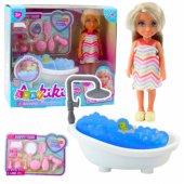 Ankiki Mini Doll Set with Bathtub and Care Accessories