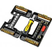 Topex screwdriver bits and sockets with handle, 38 pieces (39D344)