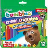 St. Majewski BAMBINO mediniame korpuse trikampio skerspjūvio spalvoti pieštukai