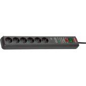 Secure-Tec viršįtampių apsauga, 6 lizdų, 3 m, juoda