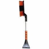 Snow scraper with brush 63x10.5cm black/ orange