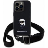 KLHCP15LSASKNPBK Crossbody Metal Ikonik metalinis dėklas su kryžminiu dirželiu, skirtas iPhone 15 Pro