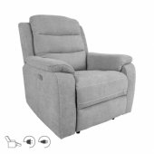 Recliner armchair MIMI with electric mechanism, light grey