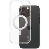 Skaidrus dėklas su sidabriniu „MagSafe“ stovu iPhone 16 Pro Max