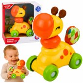 Interactive Sensory Toy Giraffe Car For Toddlers Yellow