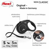 Flexi automatinis pavadėlis New Classic juosta S 5m juodas