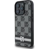 "Checkered Pattern Printed Stripes Case iPhone 16 Pro" Black