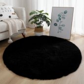 Raund Shaggy 80x80 Black Sky