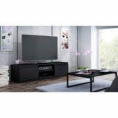 Topeshop Szafka RTV 140cm czarna (RTV140 CZAR)