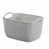 Krepšelis, megztas, šviesiai pilkas, 8 l, 30x22x17cm