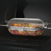 Stainless steel rotisserie grill basket