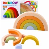 Rainbow Puzzle for Toddlers Pastel Rubber Blocks 5 pcs.