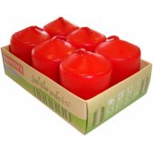 Candles Red Ø3.8x5.5cm 6pcs