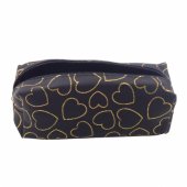 Vieno skyriaus mokyklinis ir biuro penalas Golden Hearts, juodas 20x8