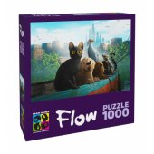 Brain Games FLOW dėlionė 1000 – katė, šuo, kapibara, paukštis, lemūras