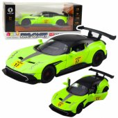 Žalias sportinis automobilis su atbulinės eigos mechanizmu, šviesomis ir garsais, 1:22