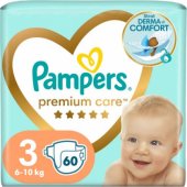 Premium Care Nappies, Size 3 (Midi), 6–10 Kg, 60 pcs