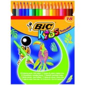 Bic BIC KIDS TROPICOLORS2 spalvoti pieštukai, dėžutėje, 18 vnt. - 832567